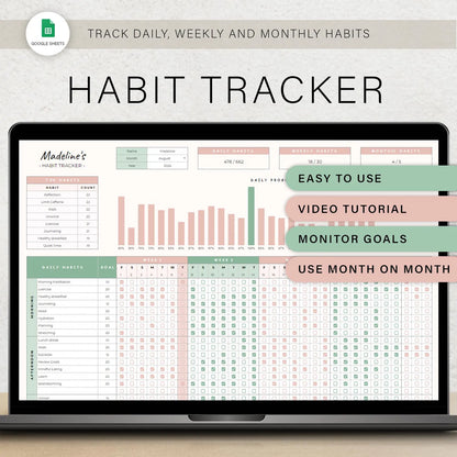 Daily Routine & Goal Planner for Google Sheets and Excel, ADHD Planner